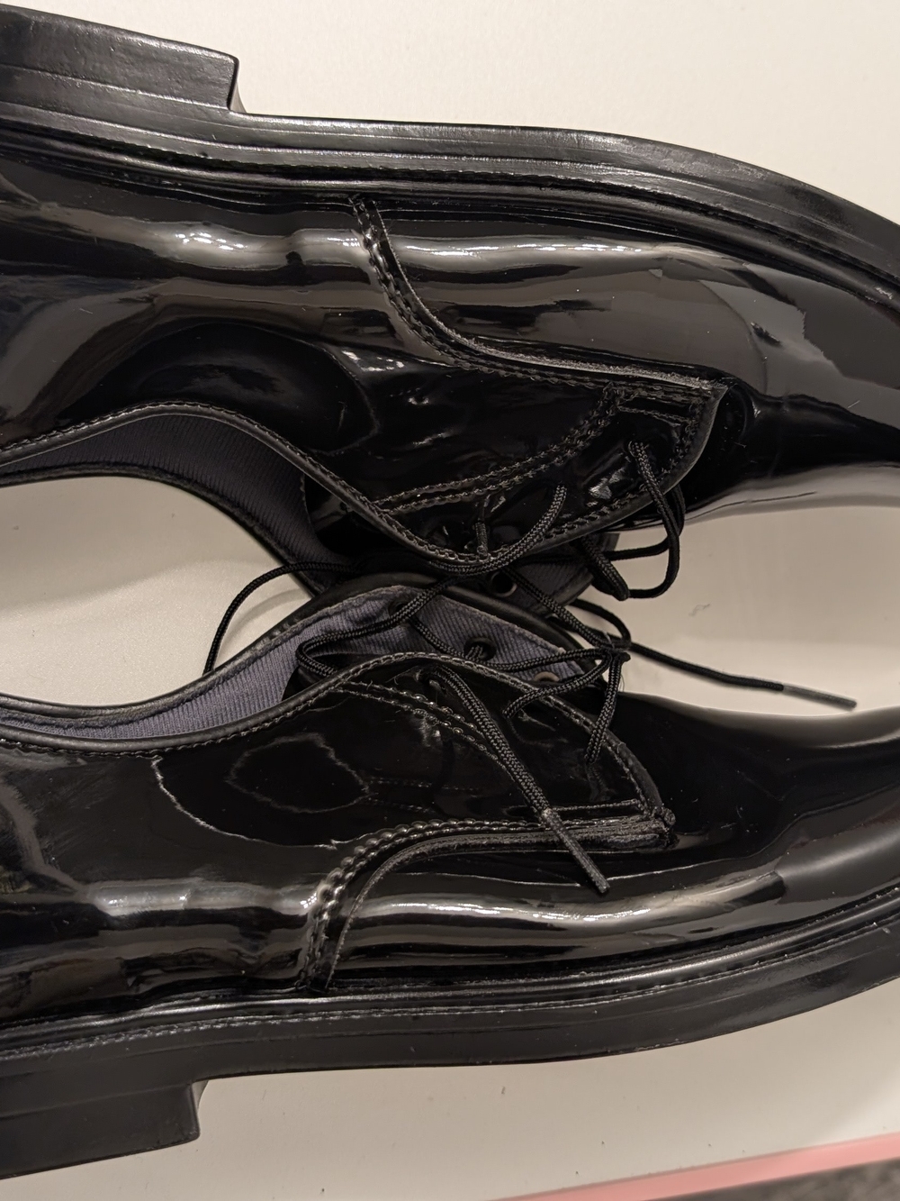 Men's Black Patent Derby Shoes - Sleek Lace-Up Formal Oxfords